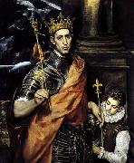 GRECO, El St Louis, King of France, with a Page Germany oil painting artist